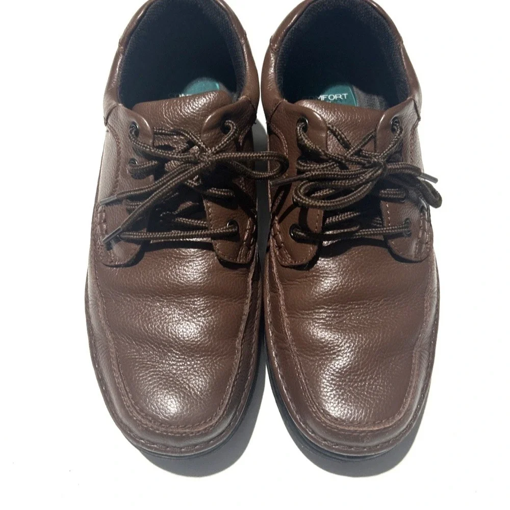 Nunn Bush Brown Leather‎ Comfort Gel Lace Up Casual Dress Shoes Mens Size 12